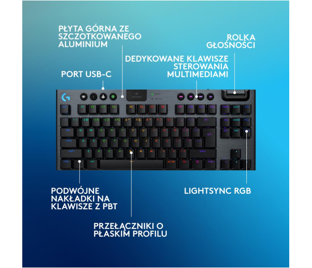 LOGITECH G915 X TKL Lightspeed Tactile czarny 920-012721 - 1276179 - zdjęcie 6